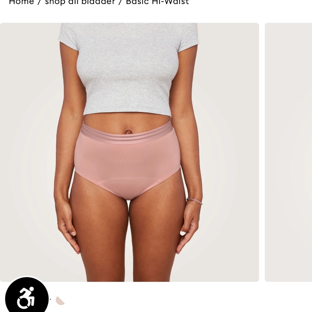 2 Pack Thinx Women's High-Waist Period/Bladder Panties - Blush